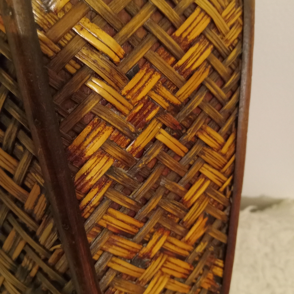 Vintage Rattan Woven Wooden Flower Vase - Picture 4 of 7